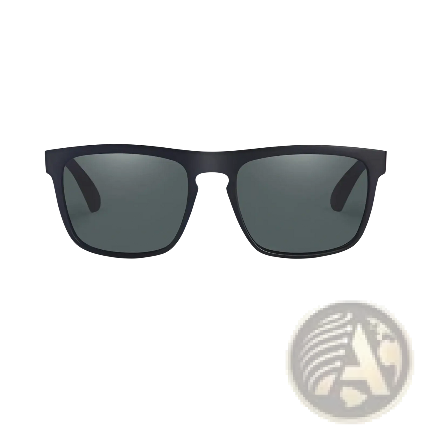 Vintage Polarized Square Sunglasses with Striped Temples