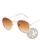 Vintage Round Metallic Mirror Lens Sunglasses