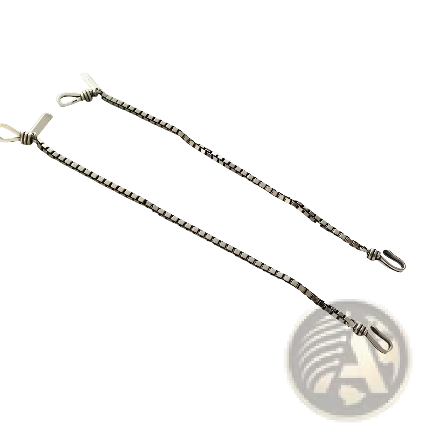 Vintage Silver Box Chain Cross Bracelet with Engraved Tag