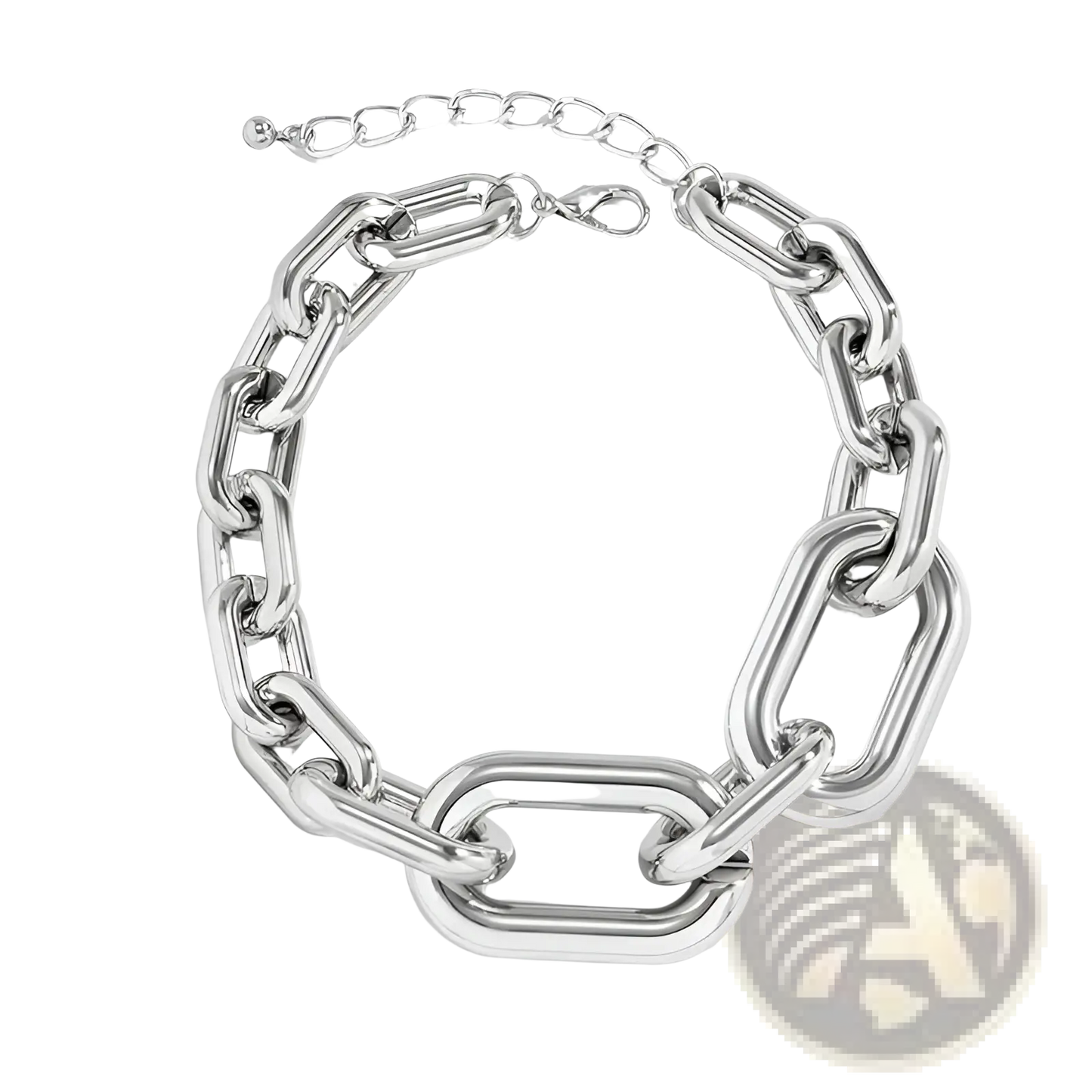 Vintage Silver Chunky Link Chain Choker Necklace