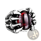 Vintage Titanium Steel Claw Ring with Zircon Gemstone