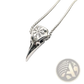 Vintage Viking Runic Raven Skull Pendant Necklace