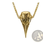 Vintage Viking Runic Raven Skull Pendant Necklace