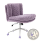 Violet Faux Fur Office Chair with 26.4 Inch Wide Seat