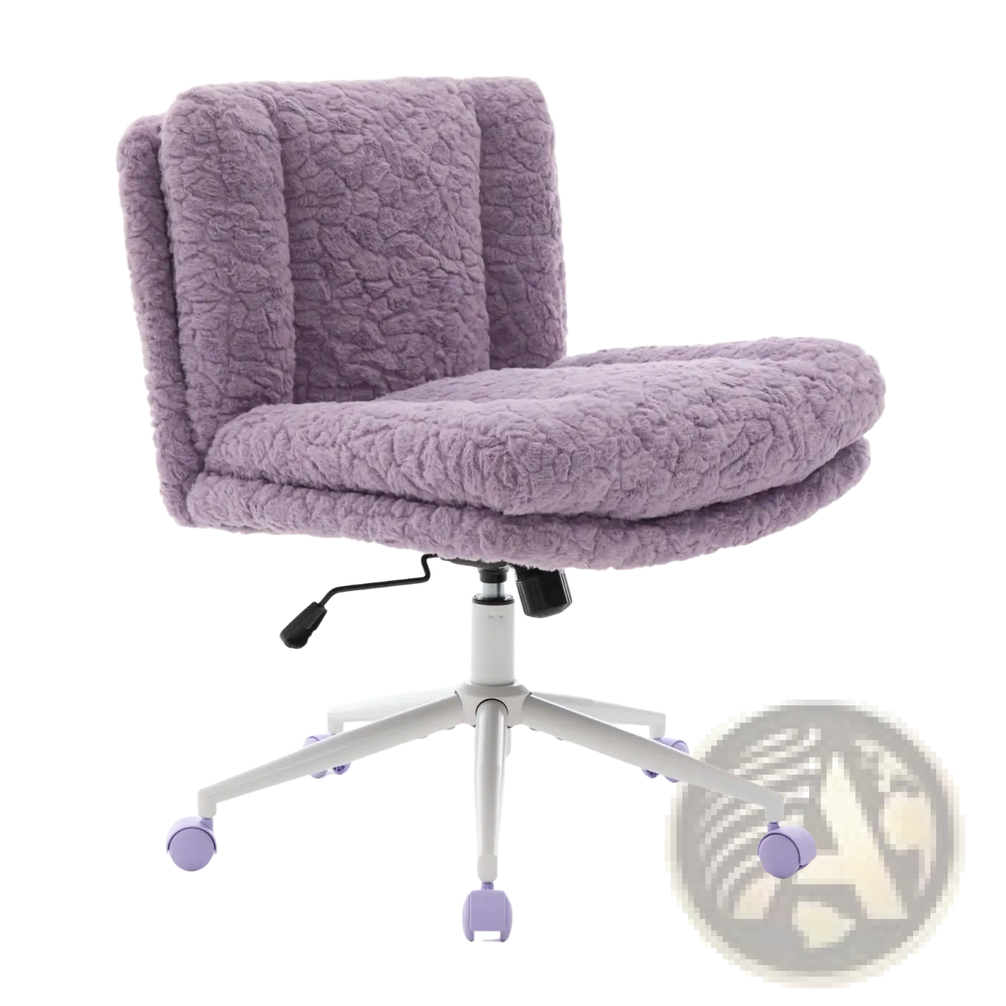 Violet Faux Fur Office Chair with 26.4 Inch Wide Seat