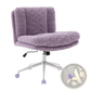 Violet Faux Fur Office Chair with 26.4 Inch Wide Seat