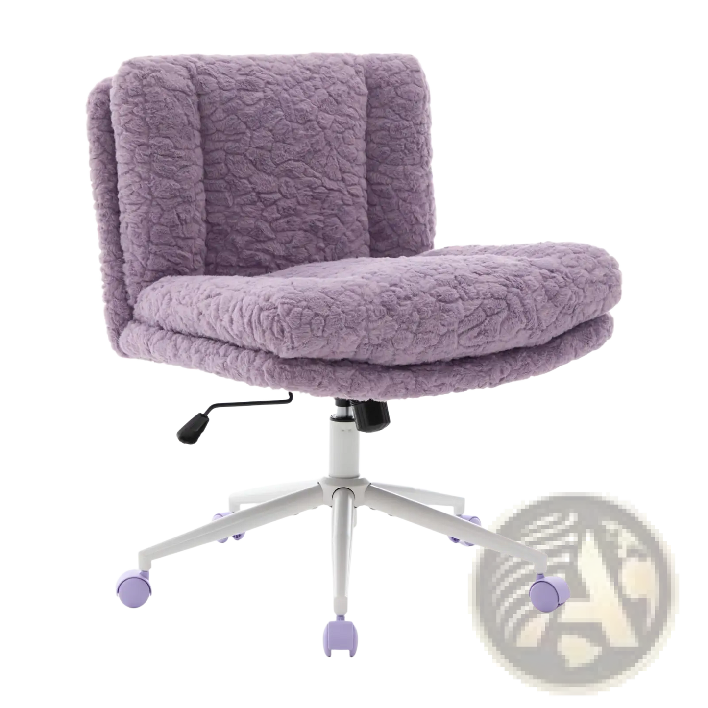 Violet Faux Fur Office Chair with 26.4 Inch Wide Seat