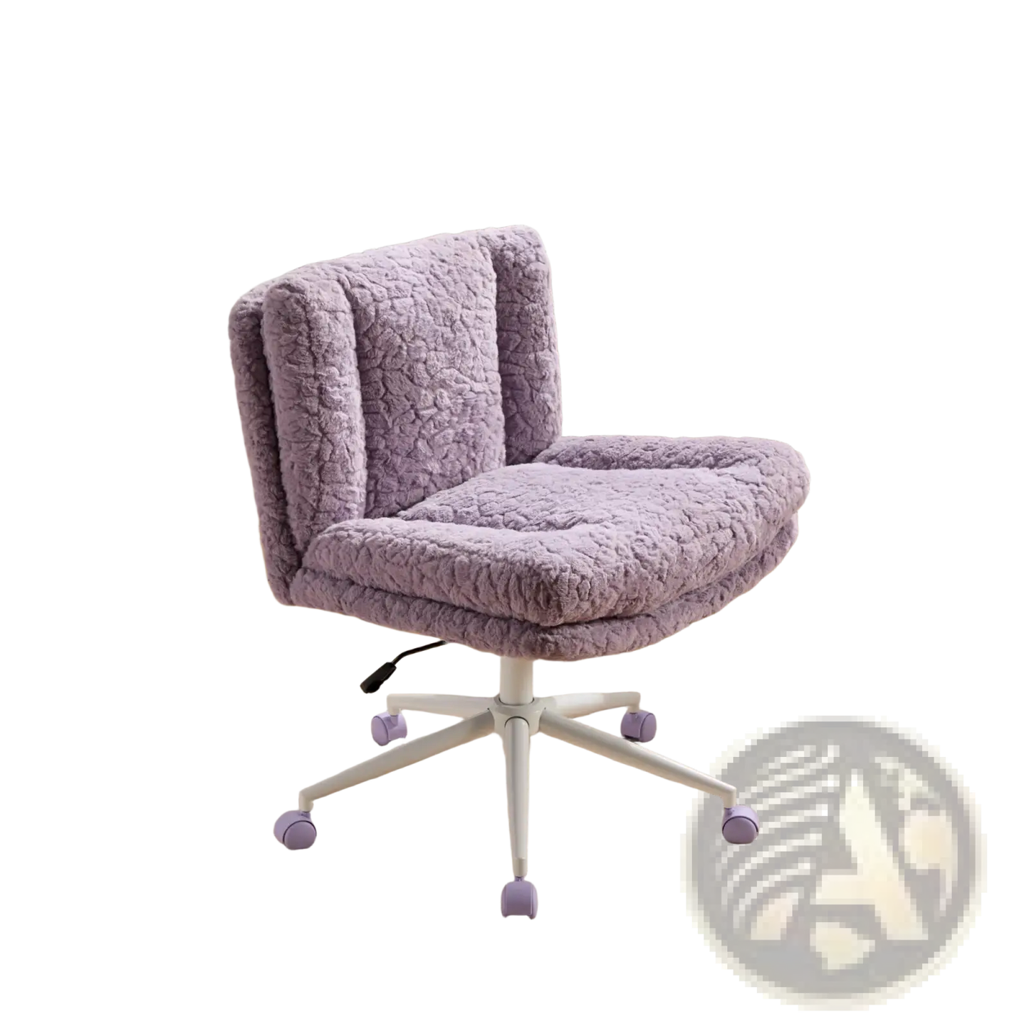 Violet Faux Fur Office Chair with 26.4 Inch Wide Seat