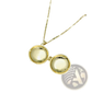 Virgin Mary Gold Locket Necklace with Inlaid Crystals