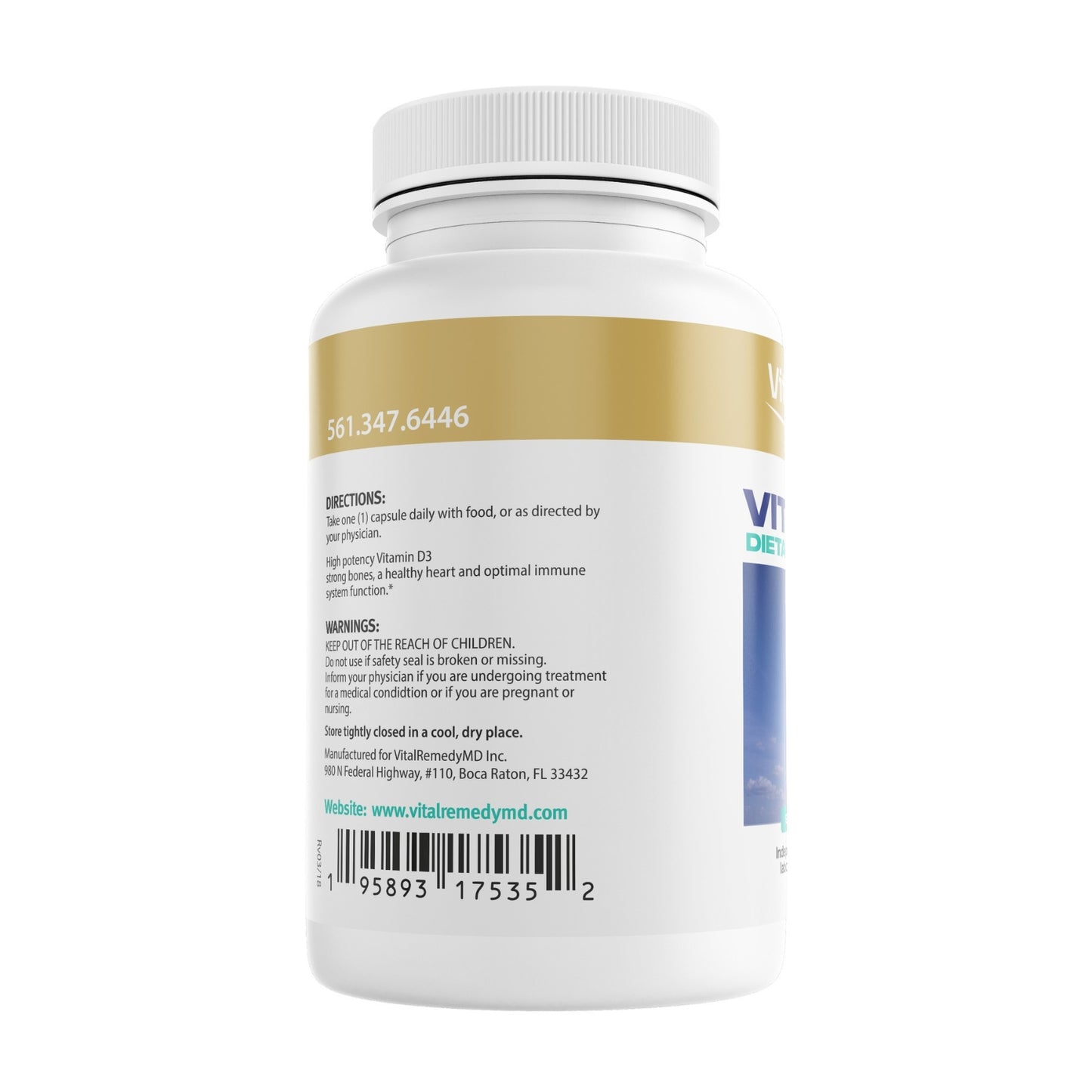 Vital Remedy MD Vitamin D3, 5000 IU Vegetarian - 90 capsules