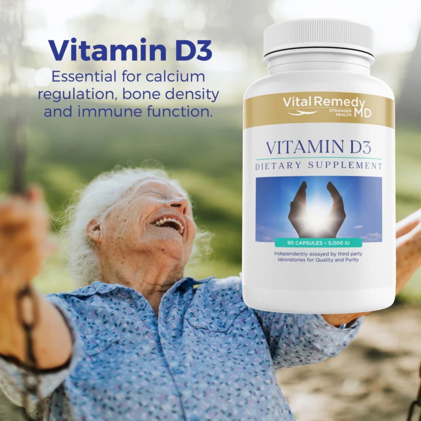 Vital Remedy MD Vitamin D3, 5000 IU Vegetarian - 90 capsules