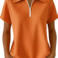 Waffle Knit Half Zip Short Sleeve Polo Shirt