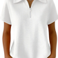 Waffle Knit Half Zip Short Sleeve Polo Shirt