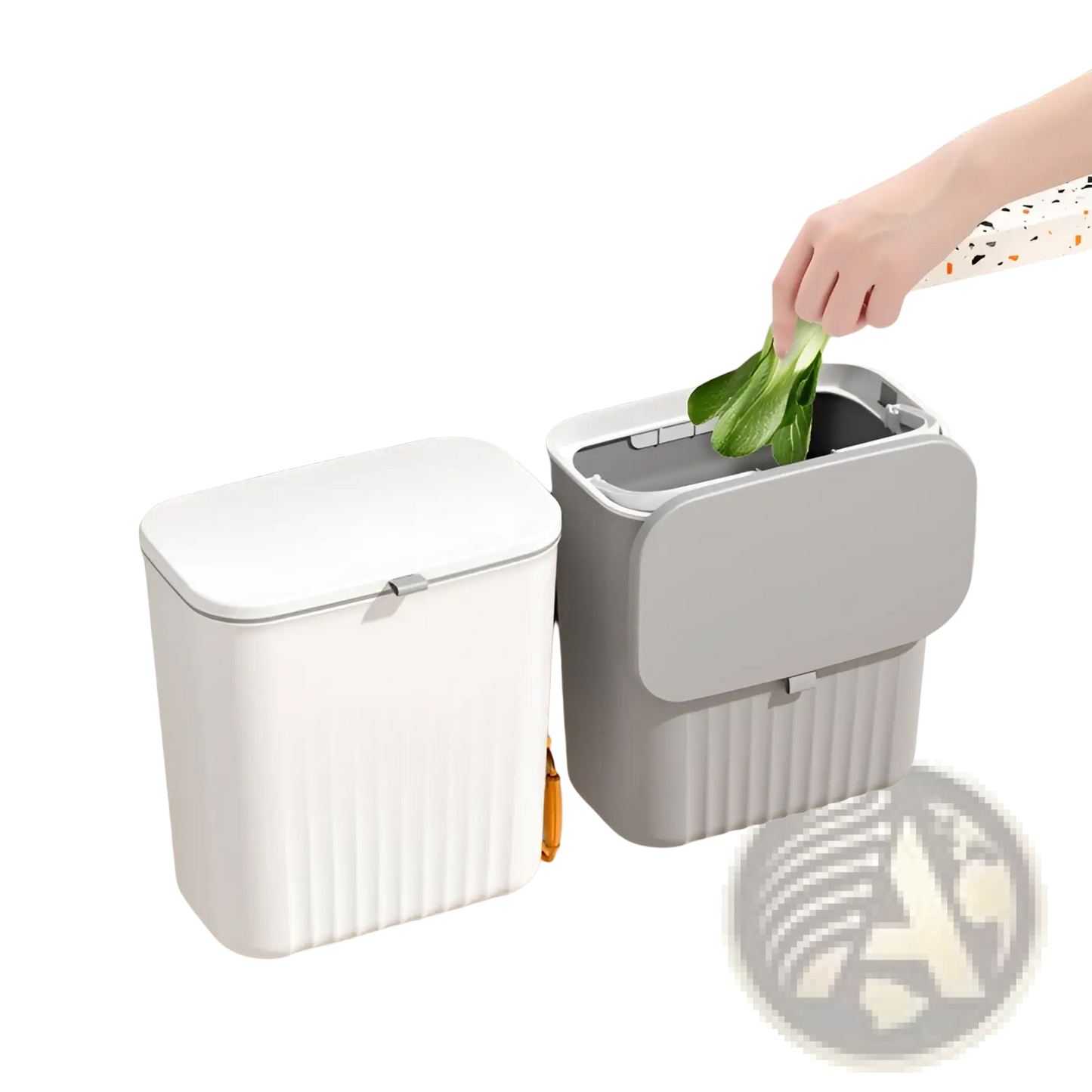 Wall Mounted Kitchen Trash Bin with Lid 9l