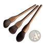 Walnut Wood Makeup Brush Set with Soft Fiber Bristles