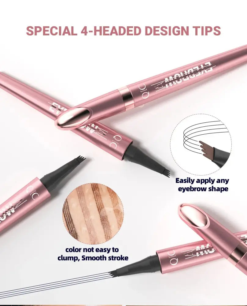 Waterproof 4-fork Liquid Eyebrow Pencil for Natural Definition