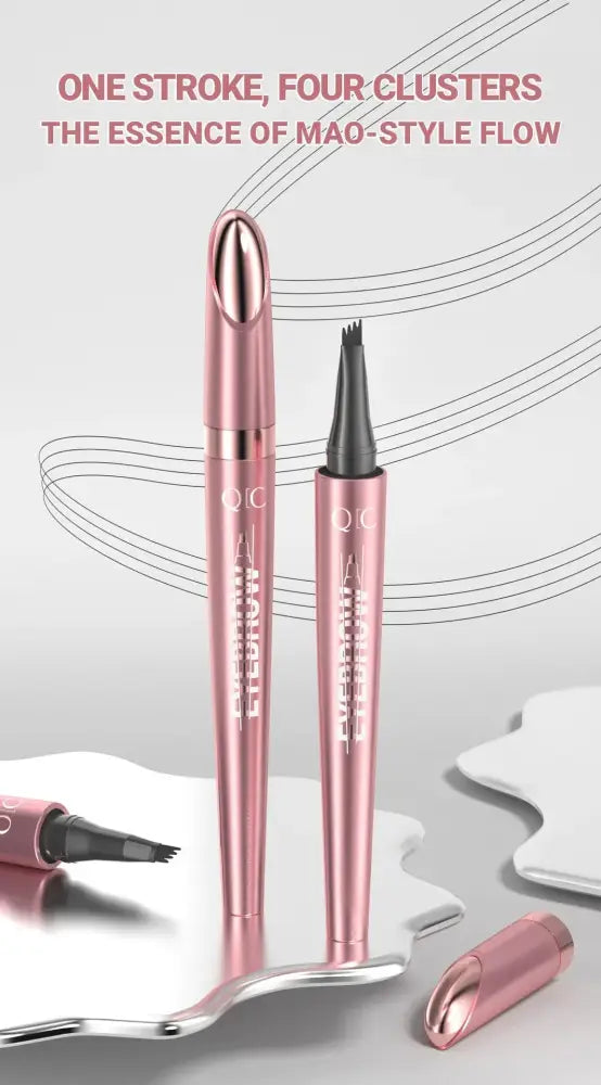 Waterproof 4-fork Liquid Eyebrow Pencil for Natural Definition