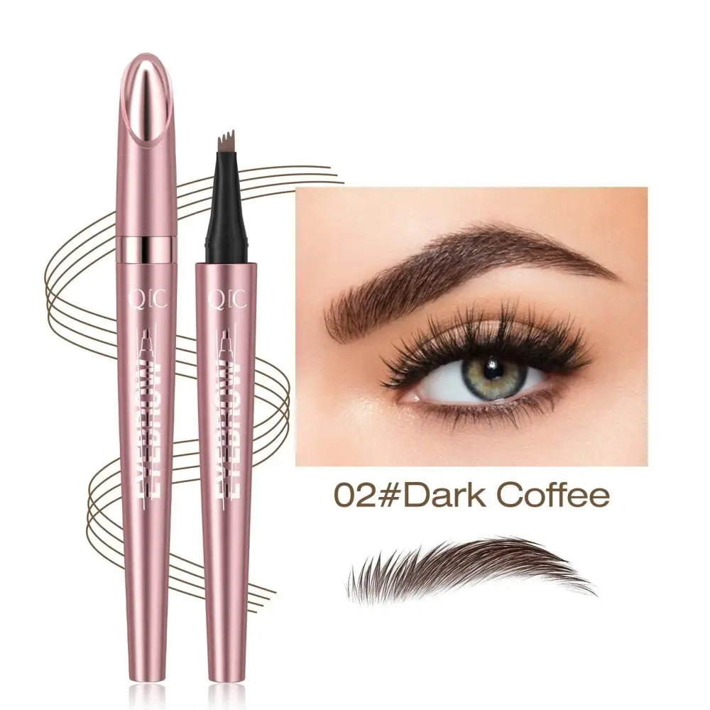 Waterproof 4-fork Liquid Eyebrow Pencil for Natural Definition
