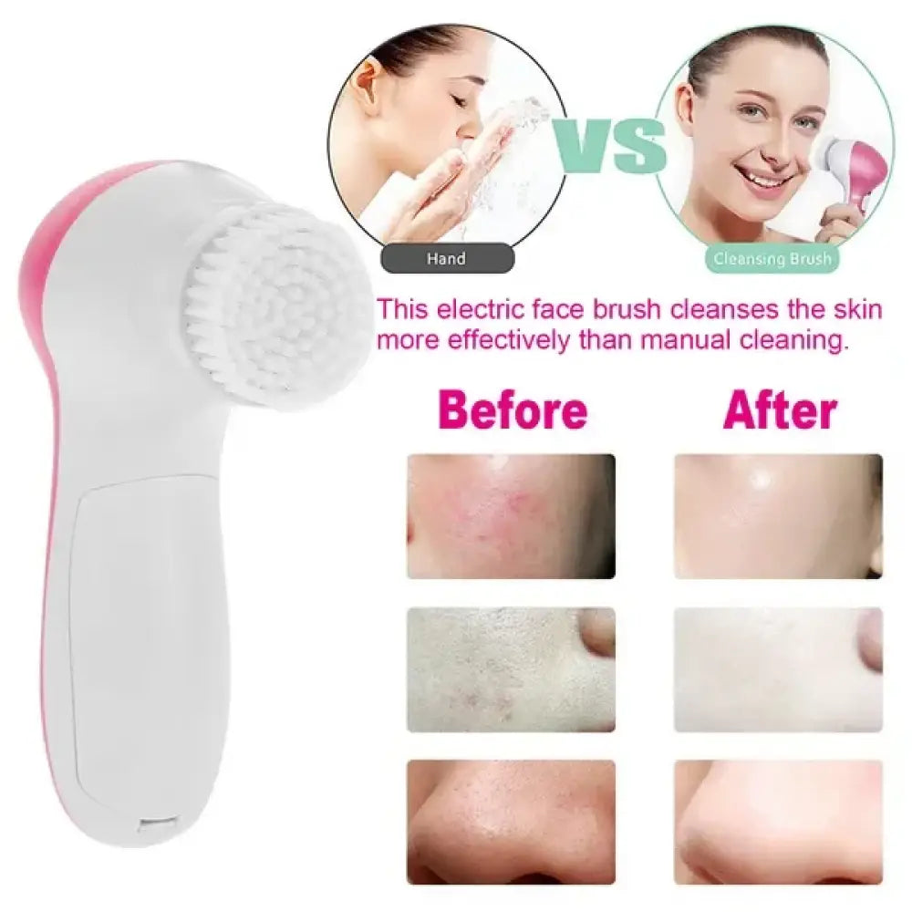 5-in-1 Waterproof Electric Facial Cleansing Spin Brush