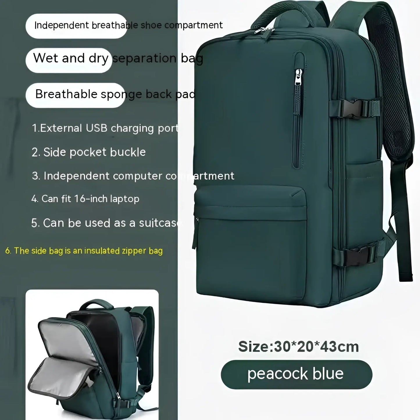 Waterproof Laptop Travel Backpack with Compartments
