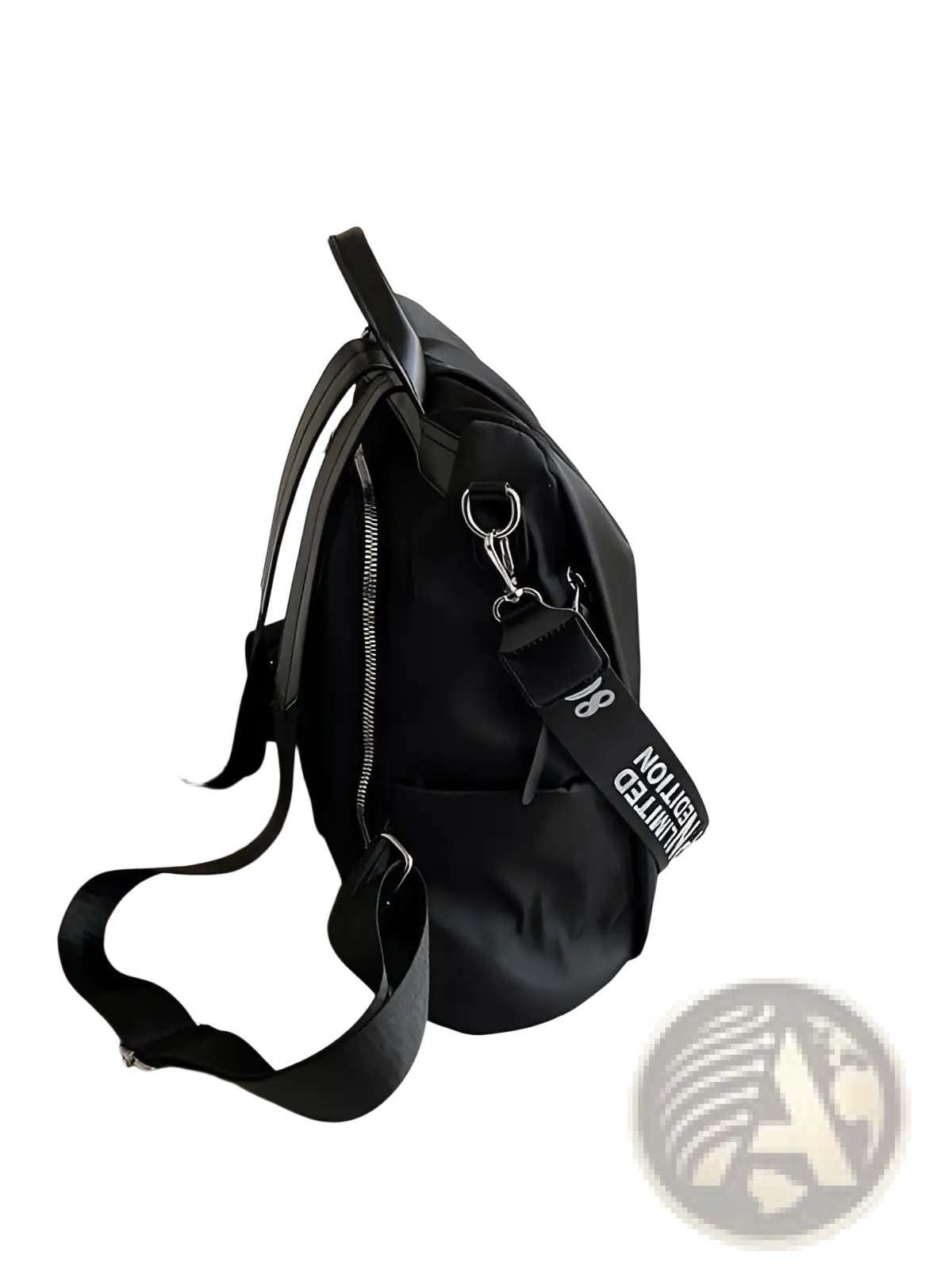 Waterproof Large Capacity Nylon Travel Backpack with Pu Leather Trim