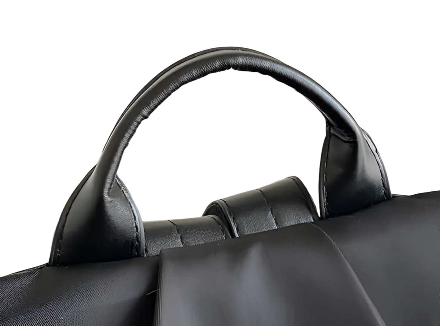 Waterproof Large Capacity Nylon Travel Backpack with Pu Leather Trim