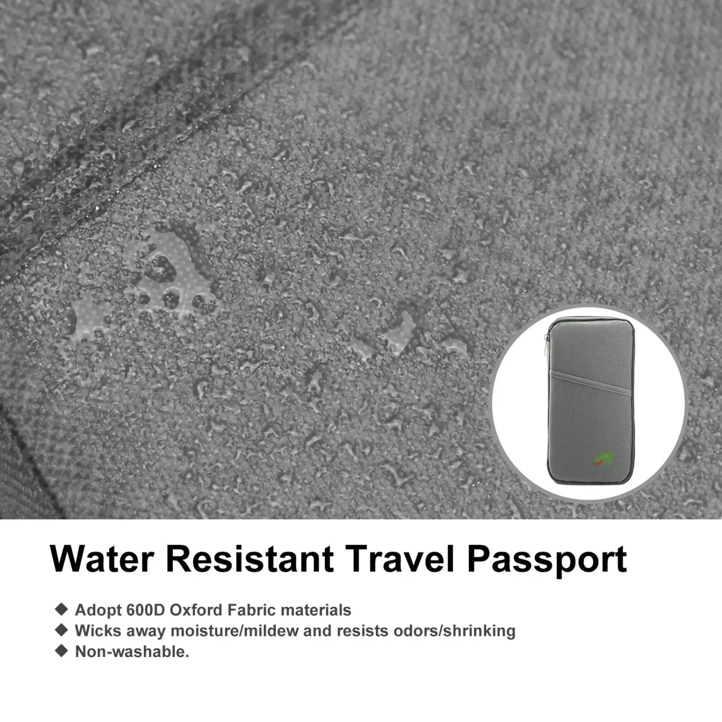 Waterproof Oxford Fabric Travel Passport and Document Wallet