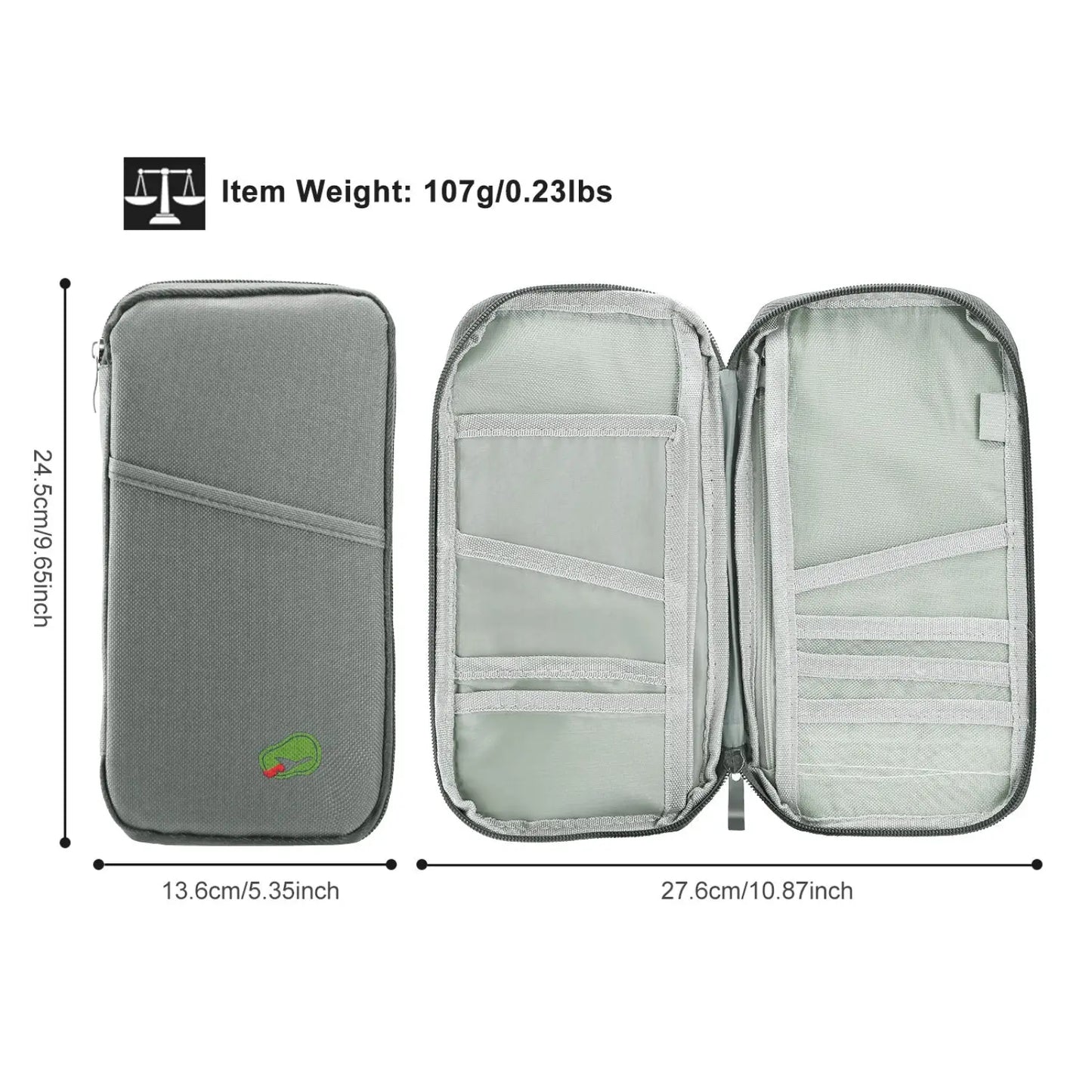 Waterproof Oxford Fabric Travel Passport and Document Wallet