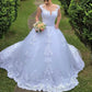 Vintage White Lace Off-the-shoulder Wedding Gown