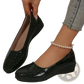 Wedge Flats Crocodile Embossed Patent Leather Shoes