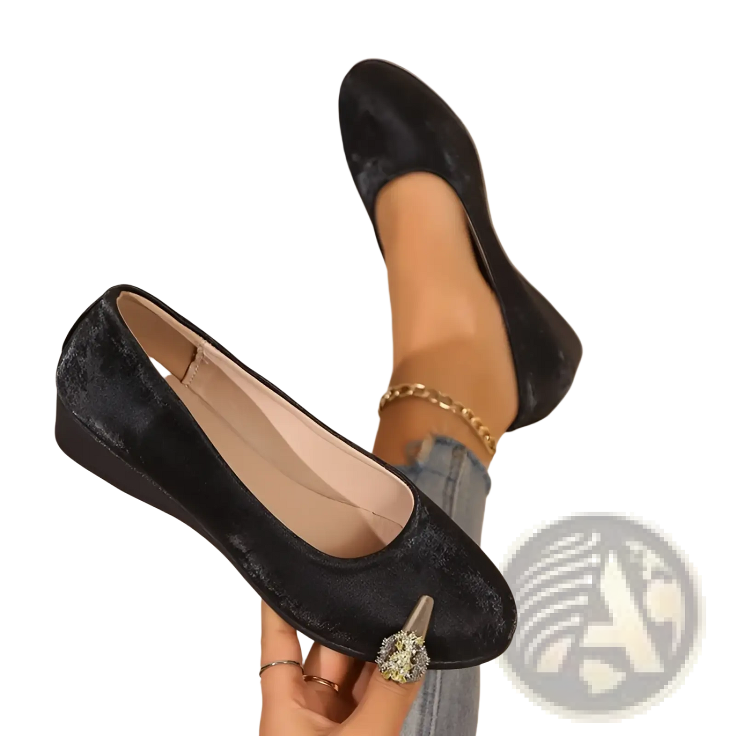 Wedge Flats Crocodile Embossed Patent Leather Shoes
