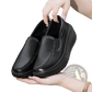 Wedge Heel Platform Slip on Leather Shoes