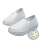 Wedge Heel Platform Slip on Leather Shoes