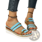 Wedge Sandals with Espadrille Heel and Metal Accents