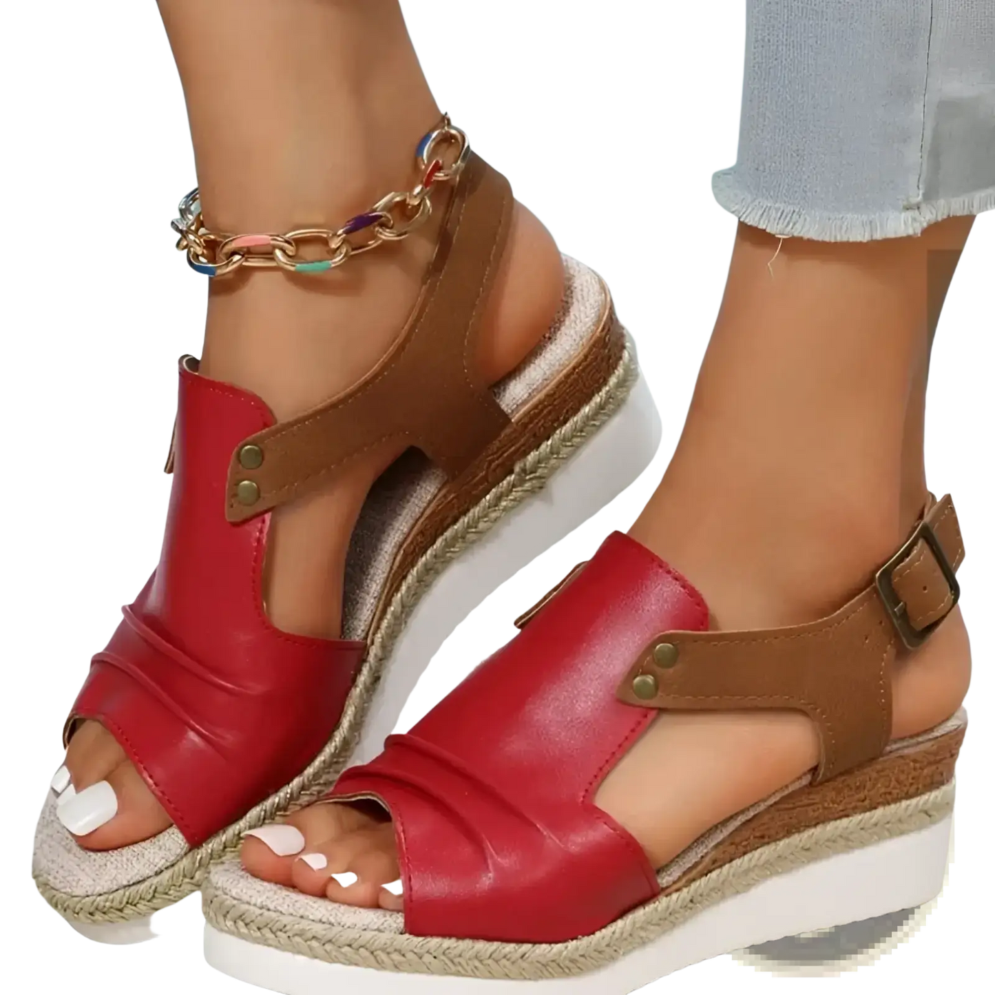 Wedge Sandals Women Peep Toe Espadrille Beach Shoes