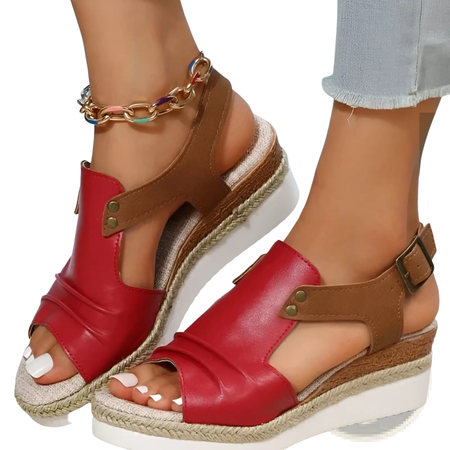 Wedge Sandals Women Peep Toe Espadrille Beach Shoes