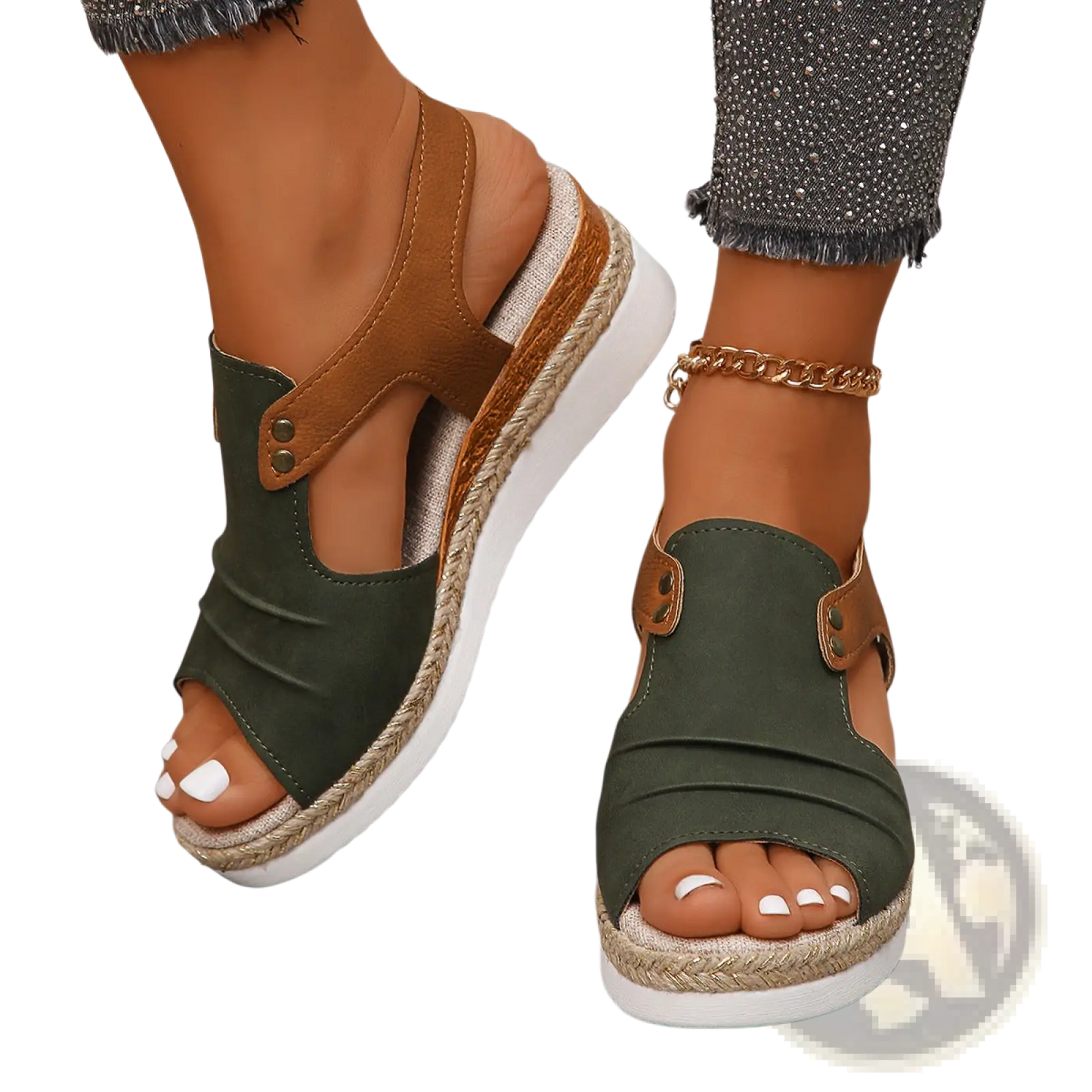 Wedge Sandals Women Peep Toe Espadrille Beach Shoes