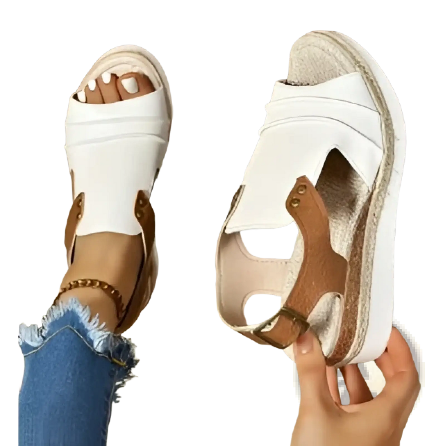 Wedge Sandals Women Peep Toe Espadrille Beach Shoes