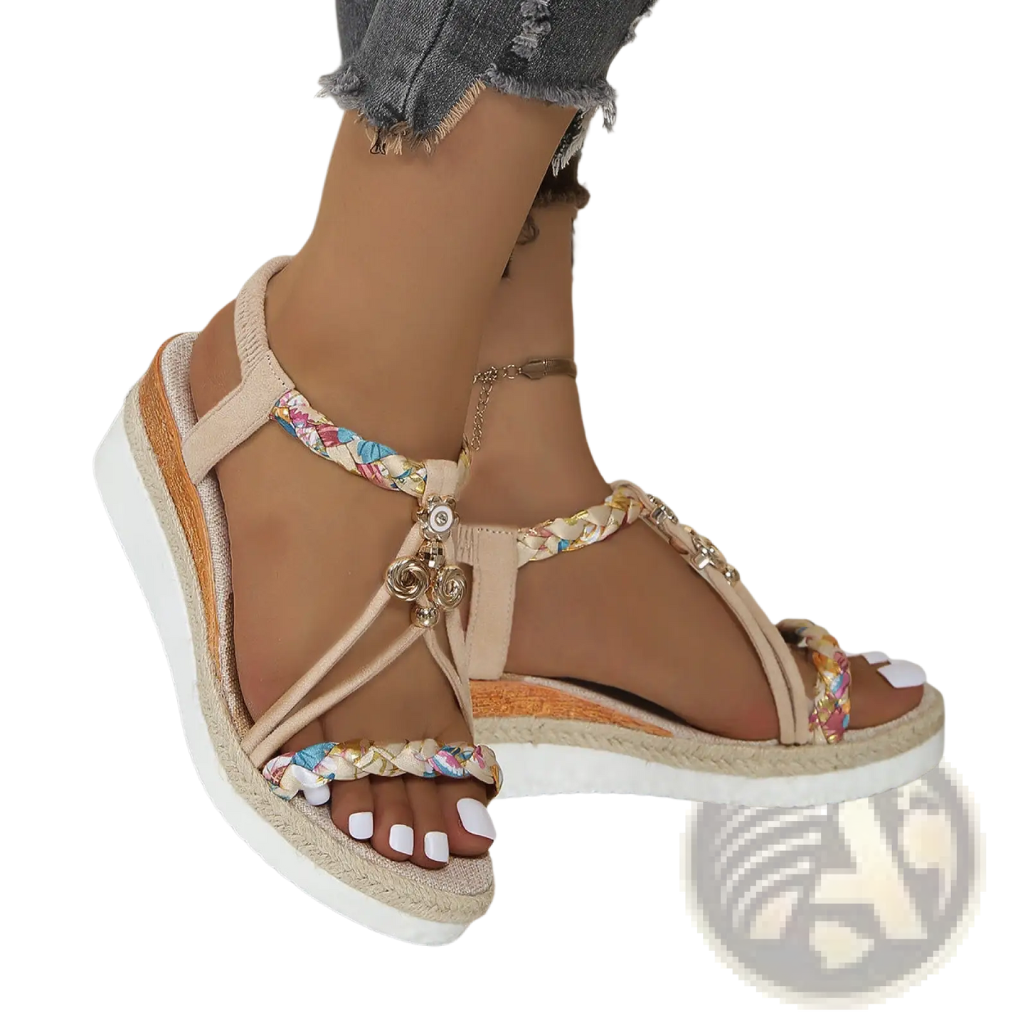 Wedge Sandals for Women Woven Espadrille Flats