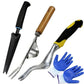 Ergonomic Stainless Steel Garden Weeding Tool Set with Gloves