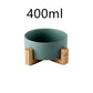 Minimalist Matte Ceramic Bowl Set with Wooden Stands
