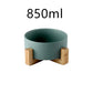 Minimalist Matte Ceramic Bowl Set with Wooden Stands
