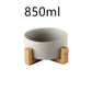 Minimalist Matte Ceramic Bowl Set with Wooden Stands