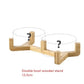 Minimalist Matte Ceramic Bowl Set with Wooden Stands