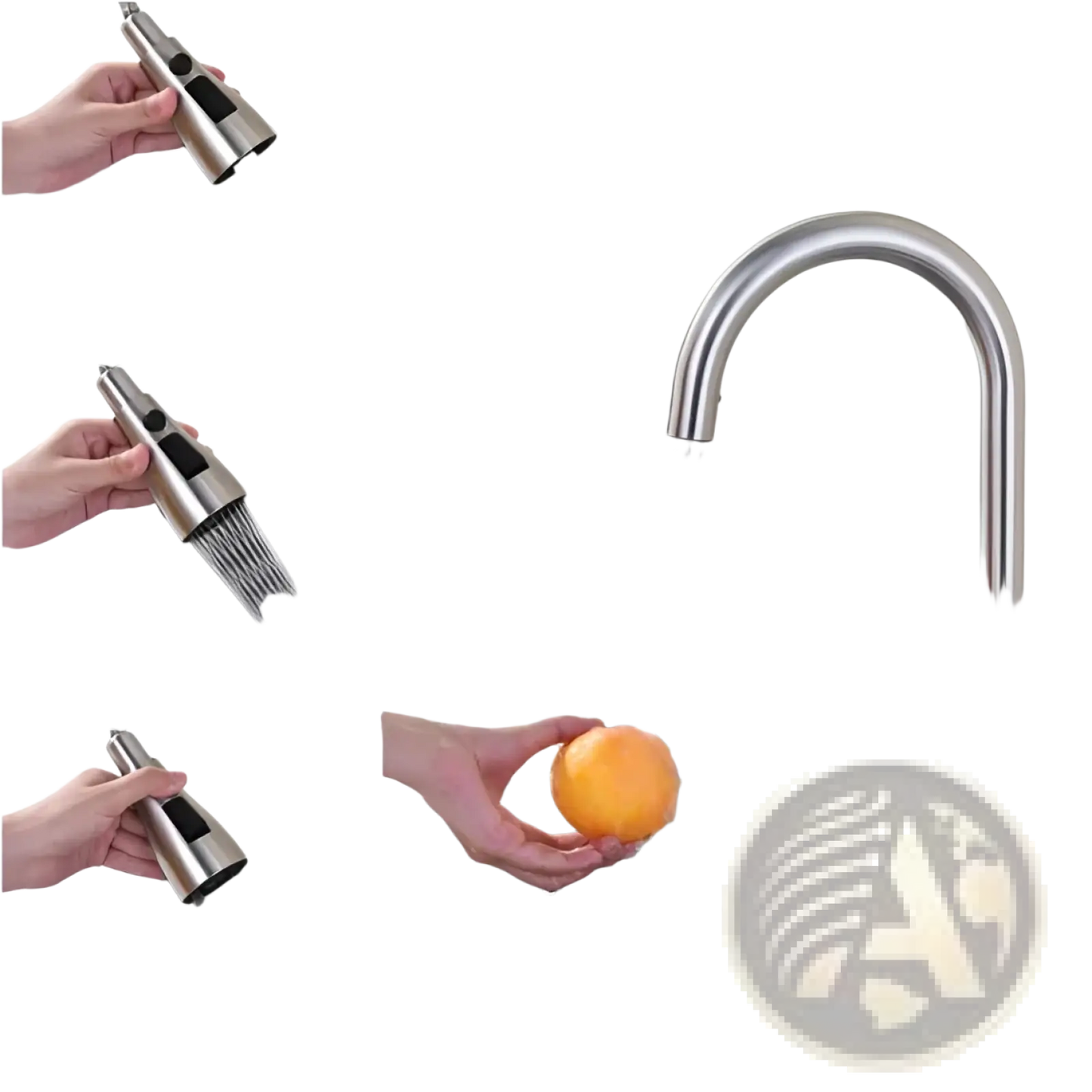 Whale Waterfall Kitchen Sink with Pull-out Faucet