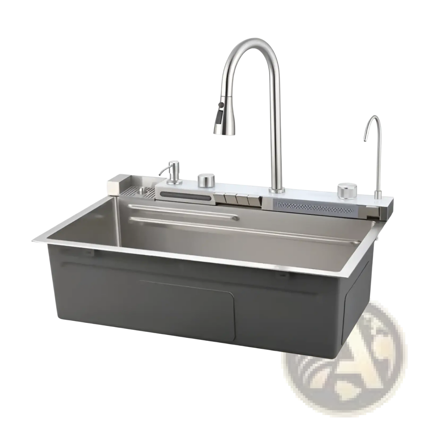 Whale Waterfall Kitchen Sink with Pull-out Faucet