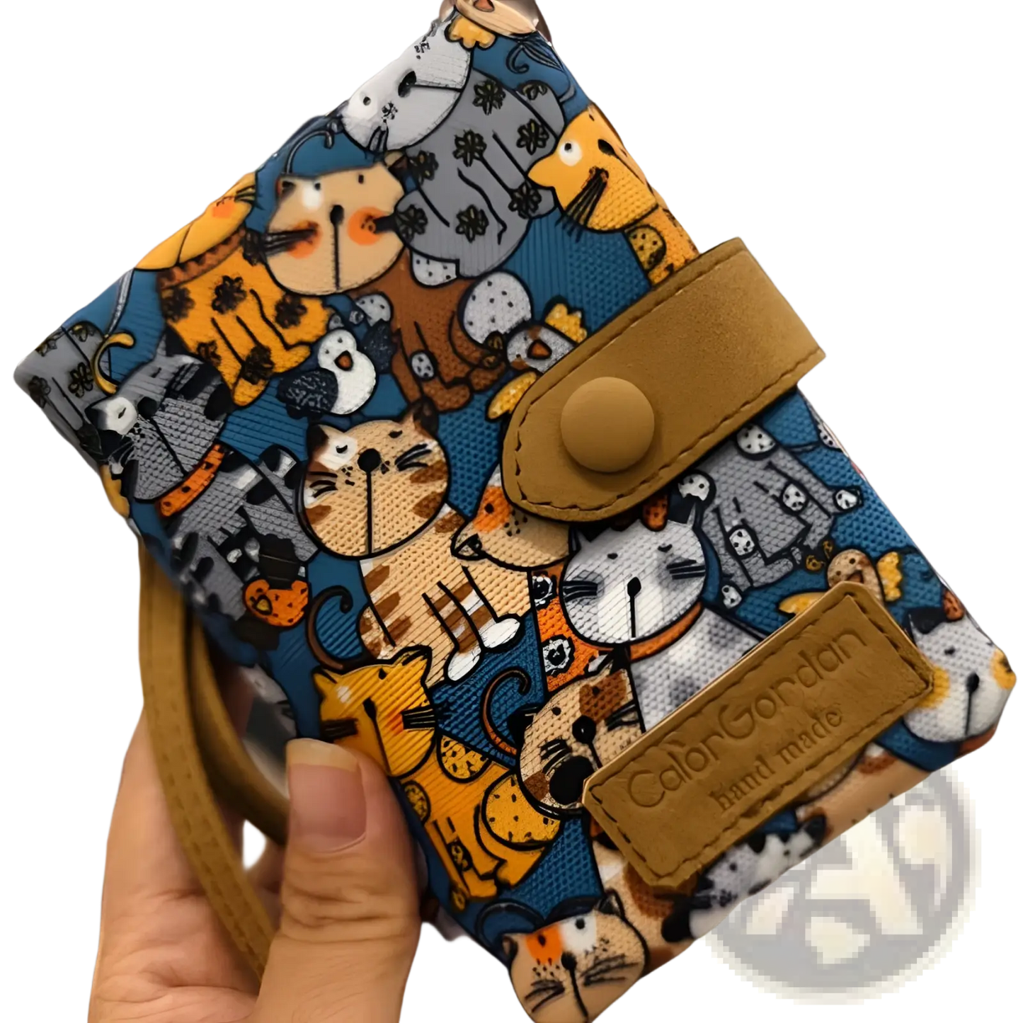 Whimsical Patterned Canvas Tri Fold Multi Card Wallet
