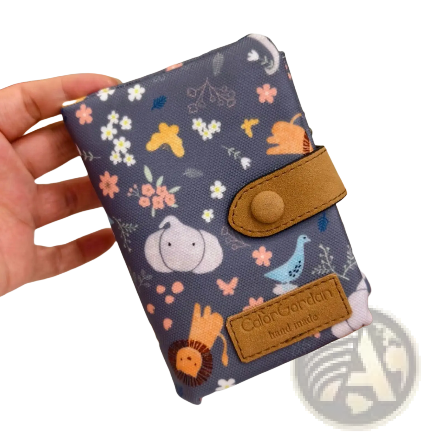 Whimsical Patterned Canvas Tri Fold Multi Card Wallet