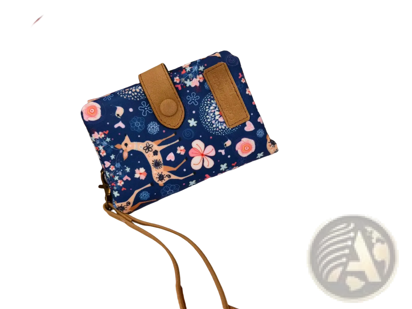 Whimsical Patterned Canvas Tri Fold Multi Card Wallet