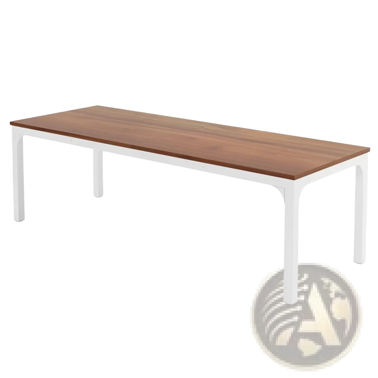 White Computer Desk with Minimalist Wood Top